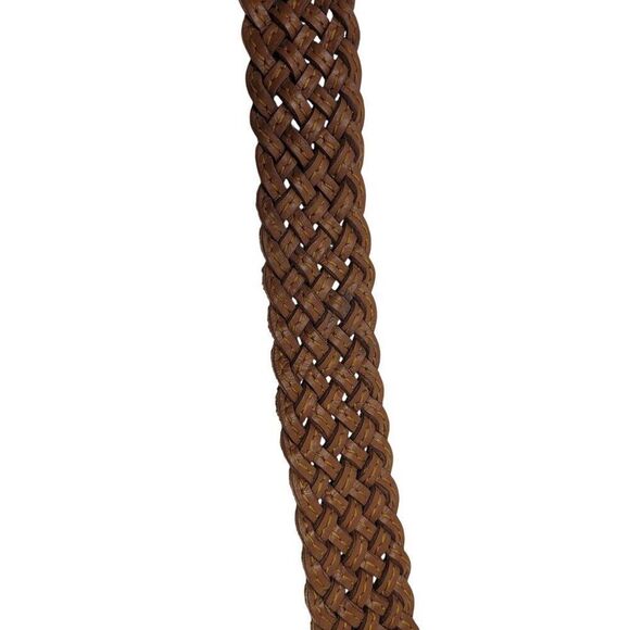 Vtg Aeropostale Braided Weaved Cognac Brown Leather Belt‎ Sz  L Western Cowgirl main image 6